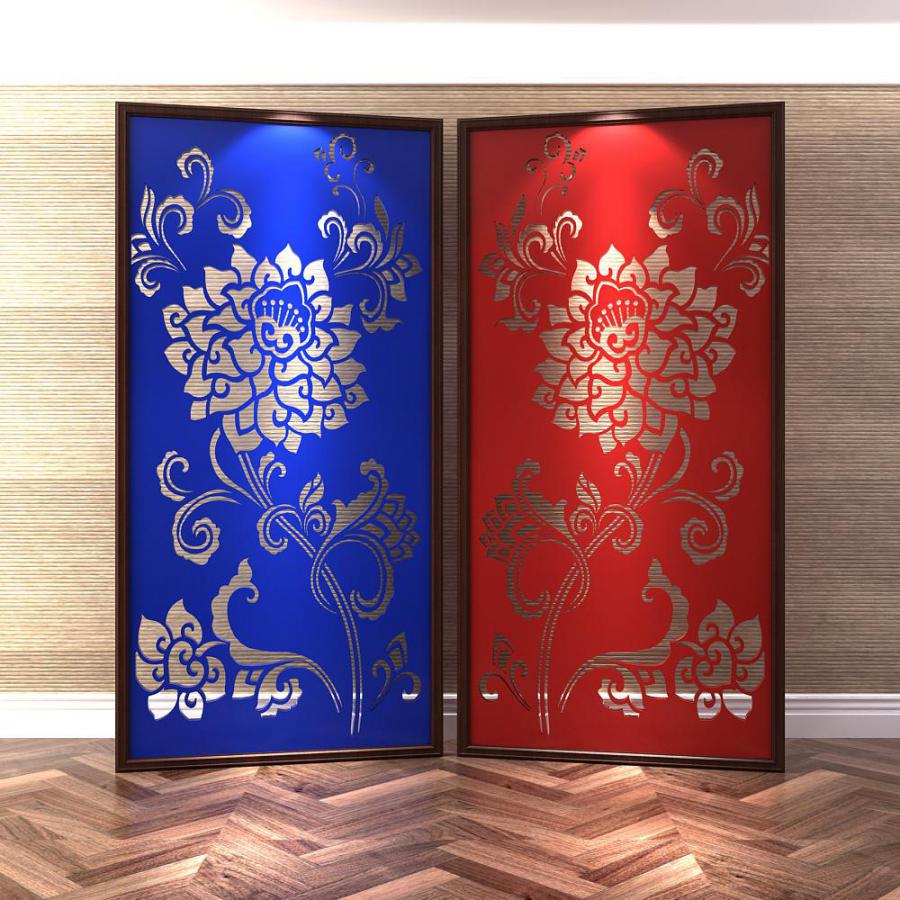 中式隔断屏风模型